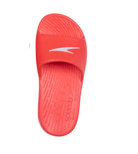 Unisex Junior's Single Colour Slides - Lava Red & White_3