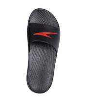 Men's Single Colour Slides - Black & Lava Red_3