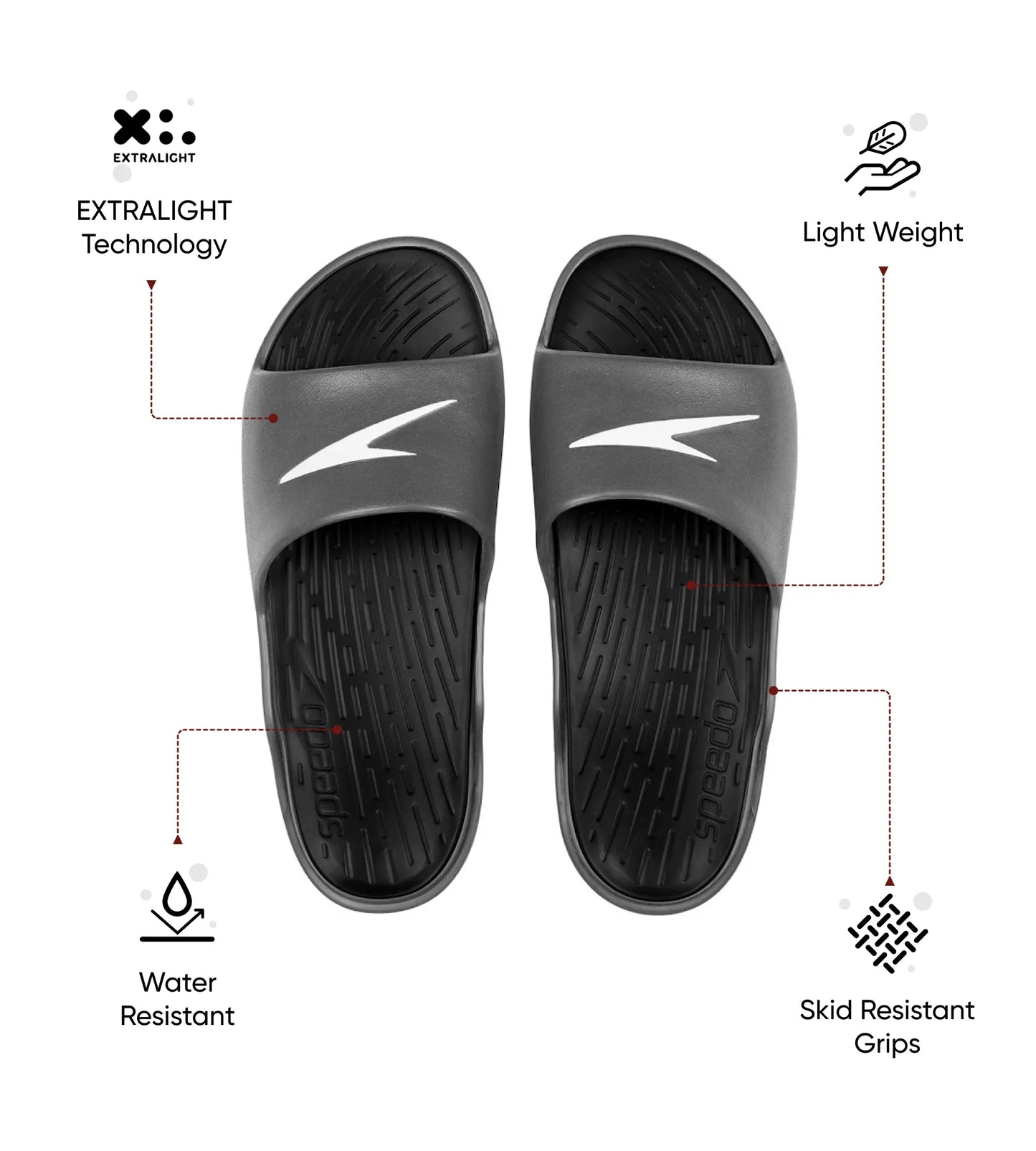 Men's Dual Colour Slides - Black & Oxid Grey