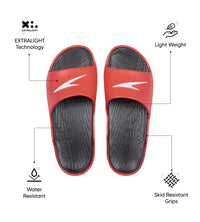 Men's Dual Colour Slides - Black & Lava Red