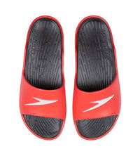 Men's Single Colour Slides - Black & Lava Red_2