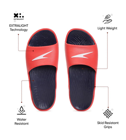 Men's Dual Colour Slides - True Navy & Fed Red