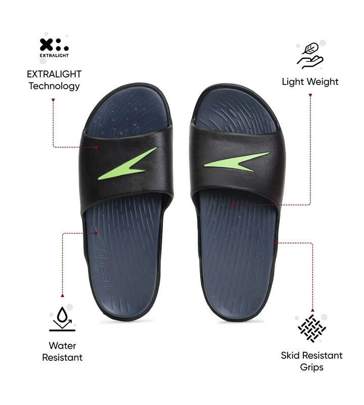 Men's Dual Colour Slides - USA Charcoal & Black