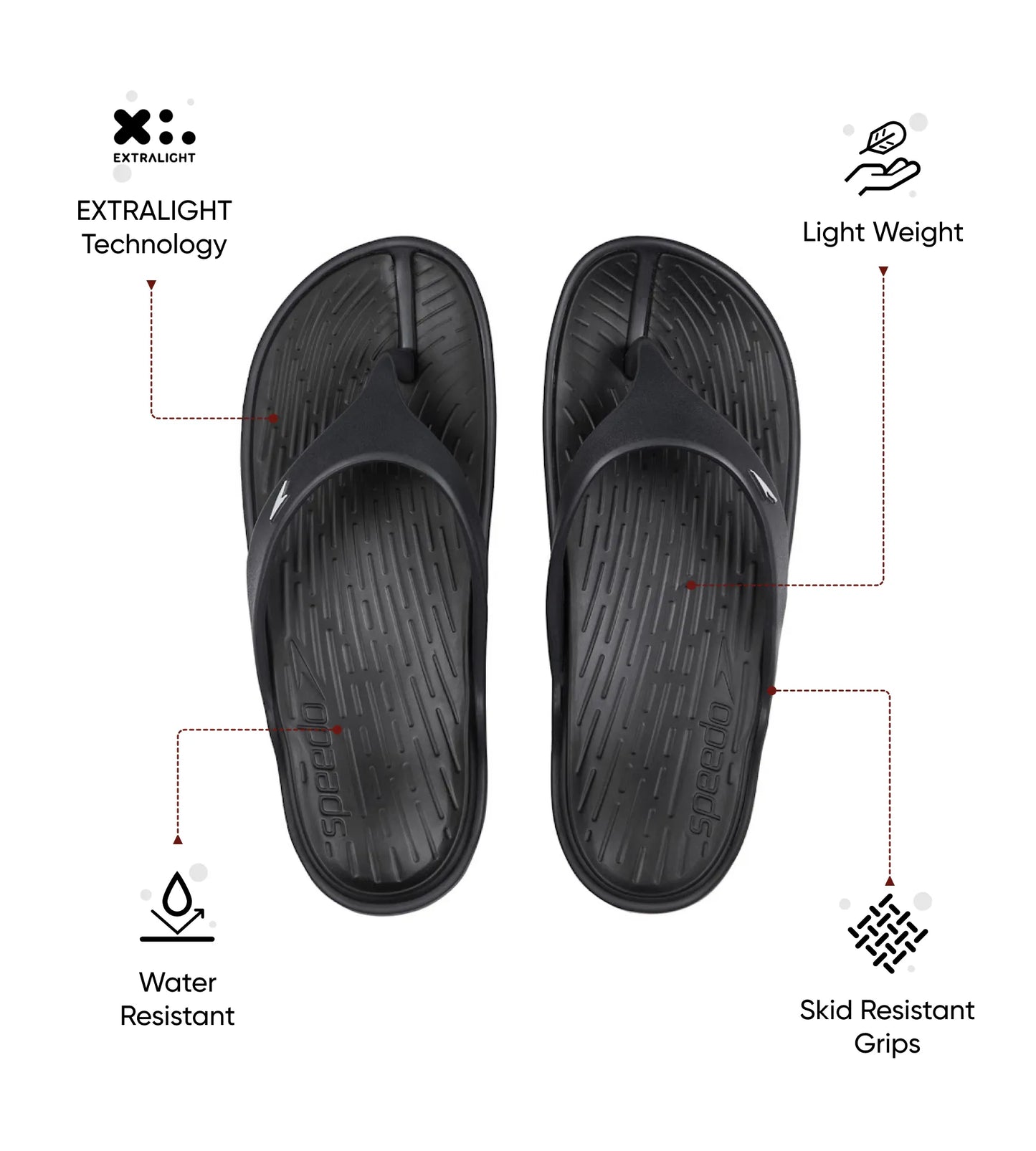 Men's Dual Colour Flip Flops - Black & Oxid Grey