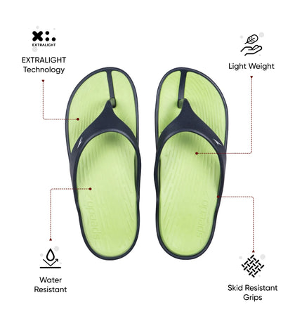 Men's Dual Colour Flip Flops - Bright Zest & Navy