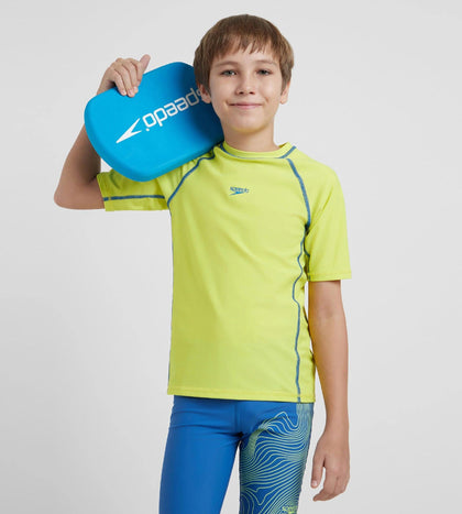 Boy's Enduraflex Short Sleeve Suntop - Lemon Drizzle & Turkish Sea