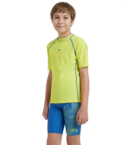 Boy's Enduraflex Short Sleeve Suntop - Lemon Drizzle & Turkish Sea