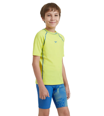 Boy's Enduraflex Short Sleeve Suntop - Lemon Drizzle & Turkish Sea