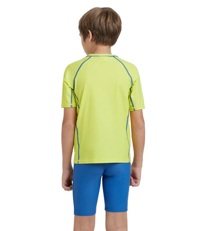 Boy's Enduraflex Short Sleeve Suntop - Lemon Drizzle & Turkish Sea