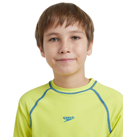 Boy's Enduraflex Short Sleeve Suntop - Lemon Drizzle & Turkish Sea