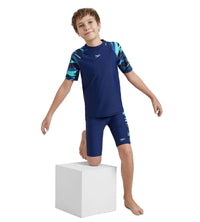 Boy's Endurance10 Hyperboom Print Short Sleeve Suntop - Harmony, True Navy & Cobalt