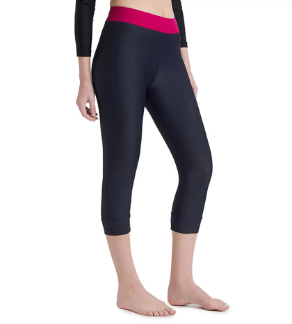 Women's Endurance 10 Contrast Swim Capri - True Navy & Berry