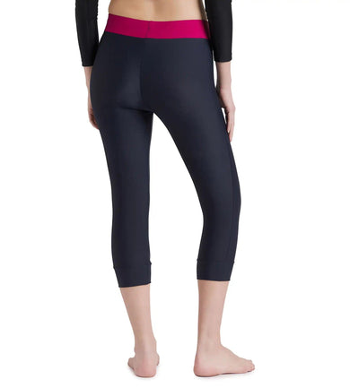 Women's Endurance 10 Contrast Swim Capri - True Navy & Berry