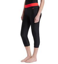 Women's Endurance 10 Contrast Swim Capri - Black & Lava Red