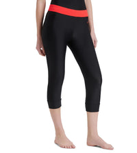 Women's Endurance 10 Contrast Swim Capri - Black & Lava Red