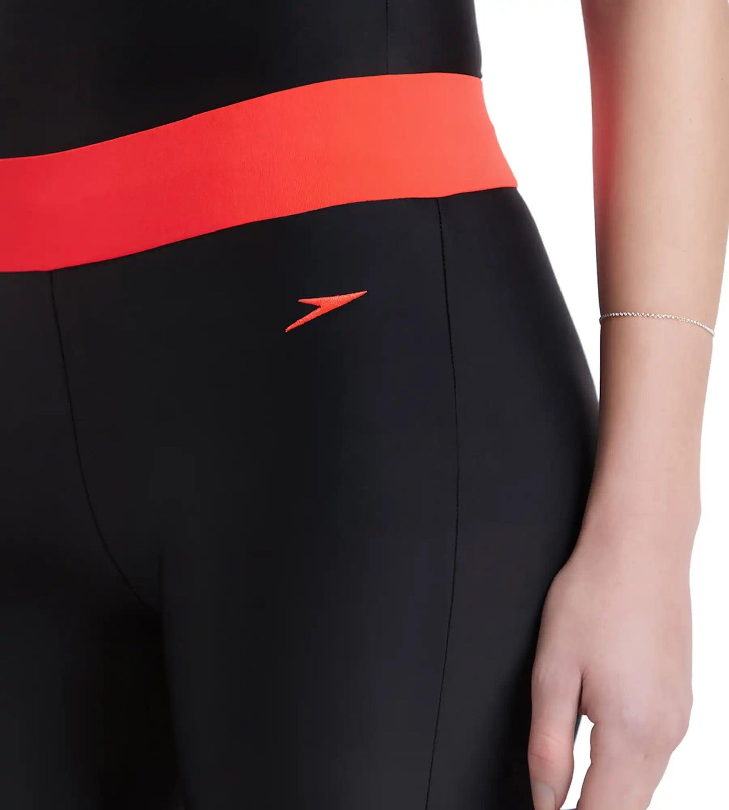 Women's Endurance 10 Contrast Swim Capri - Black & Lava Red