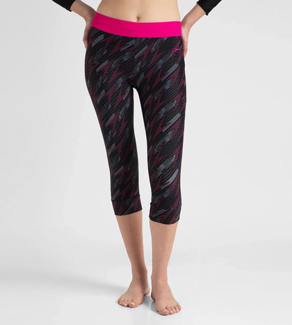 Women's Endurance 10 Hyperboom Contrast Swim Capri - Black & Electric Pink