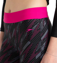 Women's Endurance 10 Hyperboom Contrast Swim Capri - Black & Electric Pink