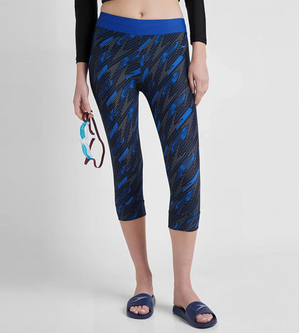 Women's Endurance 10 Hyperboom Contrast Swim Capri - True Navy & True Cobalt