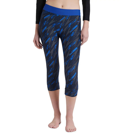 Women's Endurance 10 Hyperboom Contrast Swim Capri - True Navy & True Cobalt