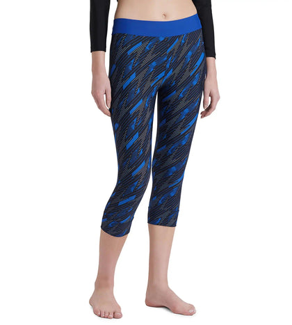 Women's Endurance 10 Hyperboom Contrast Swim Capri - True Navy & True Cobalt