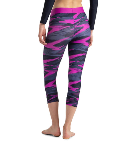 Women's Endurance10 Hyperboom Print Contrast Swim Capri - True Navy, Hapuna Blue & Diva