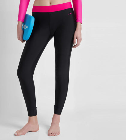 Women's Endurance 10 Solid Contrast Leggings  - Black & Electric Pink