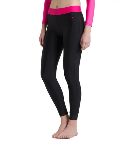 Women's Endurance 10 Solid Contrast Leggings  - Black & Electric Pink