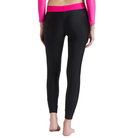 Women's Endurance 10 Solid Contrast Leggings  - Black & Electric Pink