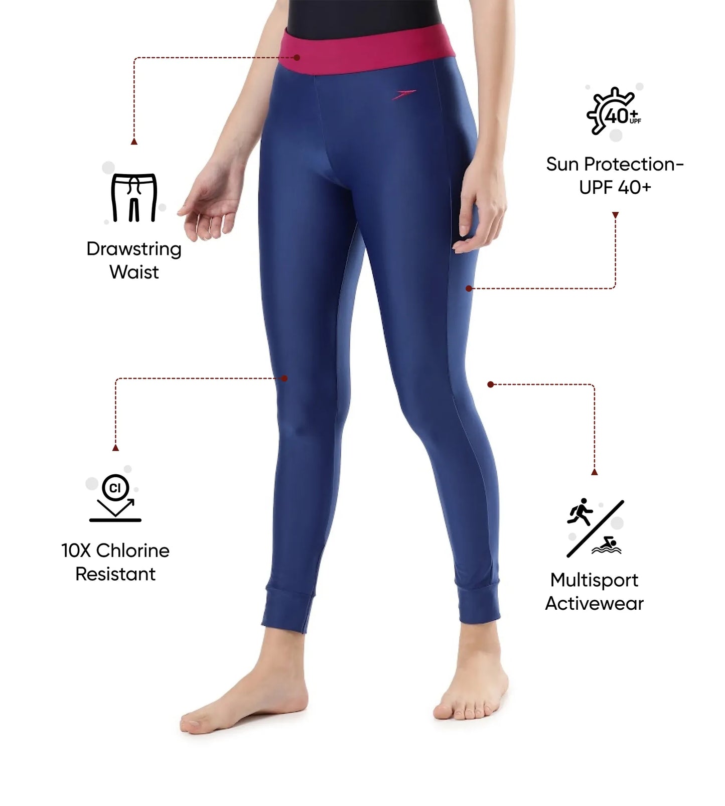 Women's Endurance 10 Solid Contrast Leggings - Ammonite & Berry