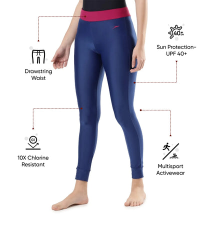 Women's Endurance 10 Solid Contrast Leggings - Ammonite & Berry