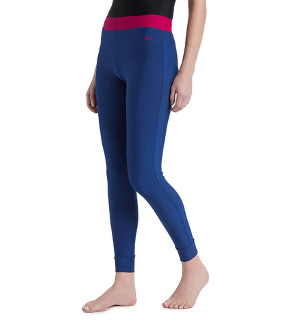 Women's Endurance 10 Solid Contrast Leggings - Ammonite & Berry