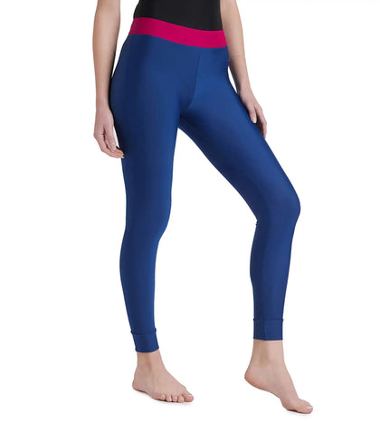 Women's Endurance 10 Solid Contrast Leggings - Ammonite & Berry