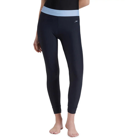 Women's Endurance 10 Solid Contrast Leggings  - True Navy & Curious Blue