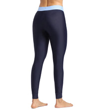 Women's Endurance Solid Contrast Leggings   - True Navy &  Curious Blue_3