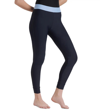 Women's Endurance 10 Solid Contrast Leggings  - True Navy & Curious Blue