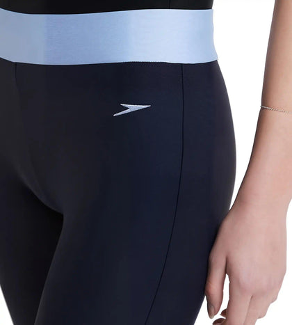 Women's Endurance 10 Solid Contrast Leggings  - True Navy & Curious Blue