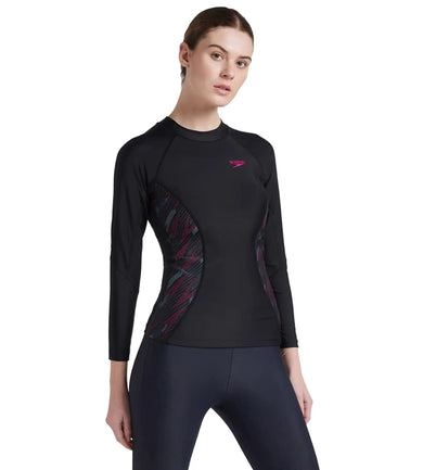 Women's Endurance 10 Hyperboom Splice Suntop - Black & Electric Pink