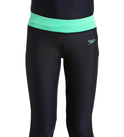 Girls Polyamide Swim Active Capri - True Navy & Green Glow