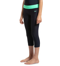 Girls Polyamide Swim Active Capri - True Navy & Green Glow