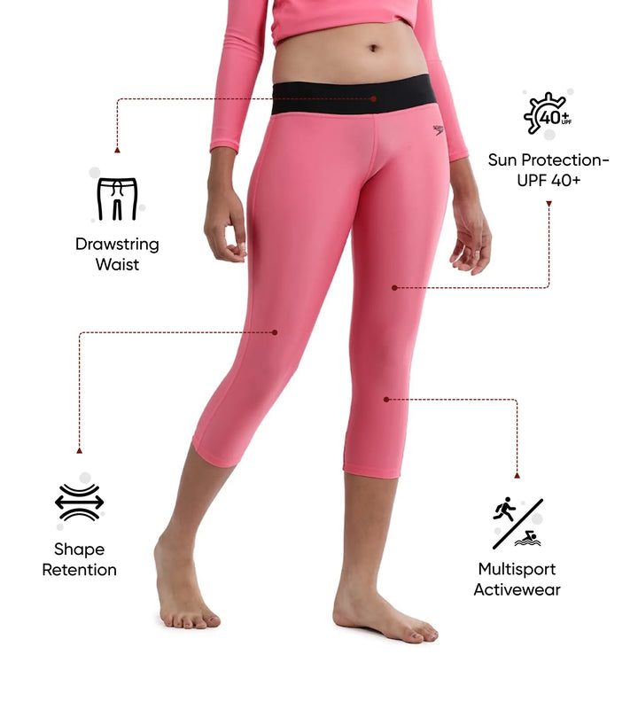 Girl's Recycled Endura Brite Active Capri - Fadango Pink & Black