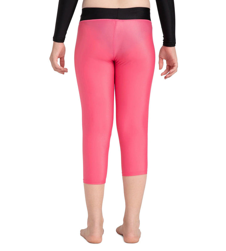 Girl's Recycled Endura Brite Active Capri - Fadango Pink & Black