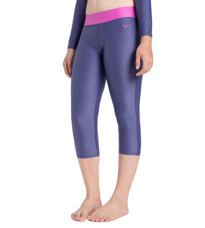 Girl's Endura Brite Swim Capri - Hapuna Blue & Neon Violet