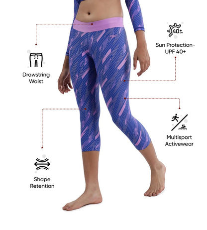 Girl's Endurance 10 Hyperboom Printed Capri - Sweet Purple & True Cobalt