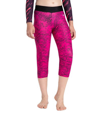 Girl's Endurance 10 Astropop Printed Swim Capri - Black & Electric Pink