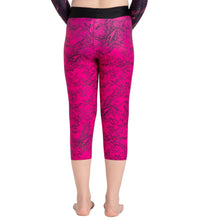 Girl's Endurance 10 Astropop Printed Swim Capri - Black & Electric Pink