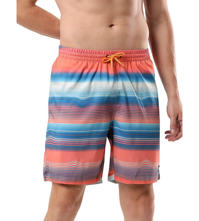 Men's Placement Leisure' Watershorts - Pumpkin Spice  &  Fandango Pink_1