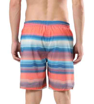 Men's Placement Leisure' Watershorts - Pumpkin Spice  &  Fandango Pink_4