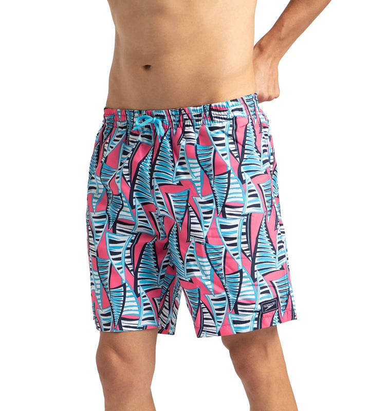 Men's Recycled Polyster Essential Printed Leisure Watershorts - Fandango Pink & Pure Blue