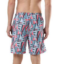 Men's Essential Printed Leisure' Watershorts - Fandango Pink  &  Pure Blue_4